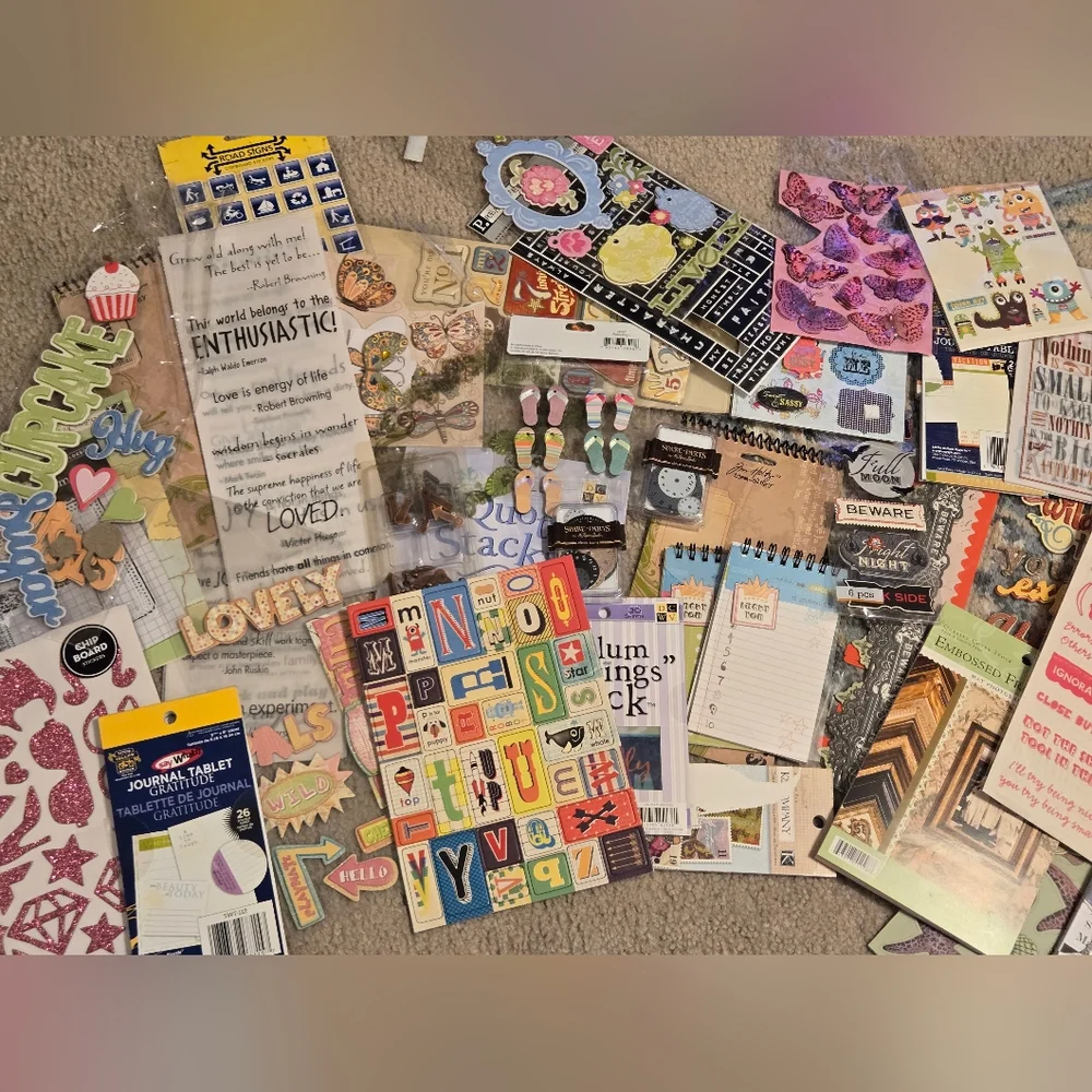 Colorful Scrapbooking Supplies Bundle Paper Crafts